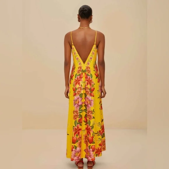 Farm Rio: Yellow Summer Fruit Scarf Euroflax™ Maxi
Dress - Picture 3 of 12